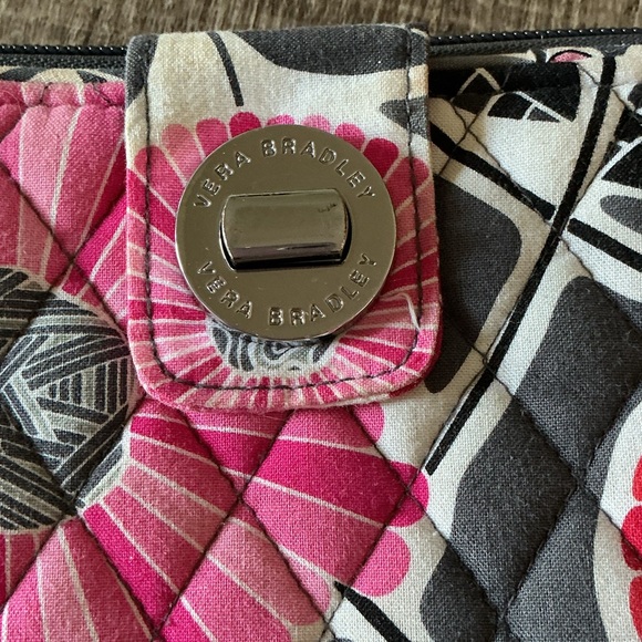 Vera Bradley Floral Quilted Wallet with Pink and Gray Design - Picture 2 of 10